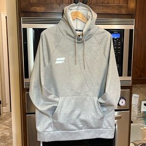 HURLEY MENS HOODIE SWEATSHIRT GREY LOGO SURFER CASUAL PULLOVER KANGAROO POCKT XL